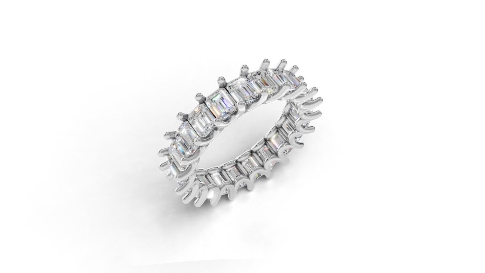 UER - EMERALD U SHAPE ETERNITY BAND