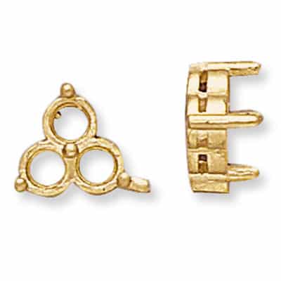 CE-33: CAST 3 STONE EARRING MOUNTING