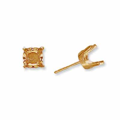 EF-35: 4 PRONG ROUND FRICTION REGULAR WEIGHT DIE-STRUCK EARRING