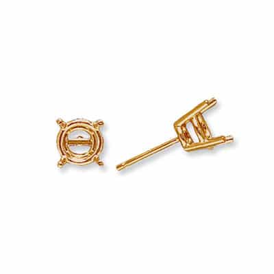 EF-38: 4 PRONG ROUND WIRE SETTING FRICTION CAST EARRING