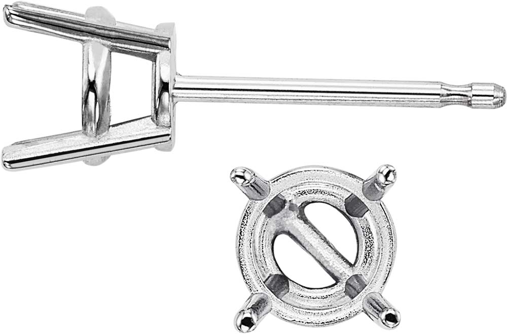 EF-38XL: EXTRA LIGHT 4 PRONG ROUND WIRE SETTING FRICTION CAST EARRING