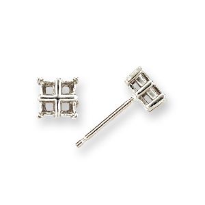 EF-444: CAST 4 STONE SQUARE FRICTION EARRING