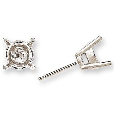 EF-49: 4 PRONG ROUND WIRE SETTING FRICTION CAST EARRING