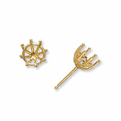 EF-57: 8 PRONG ROUND WIRE CAST EARRING