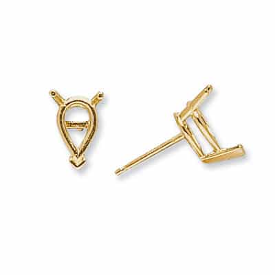 EF-60: PEAR SHAPED V-PRONG CAST EARRING