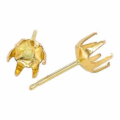 EF-83: 6 PRONG FRICTION PEARL CUP EARRING