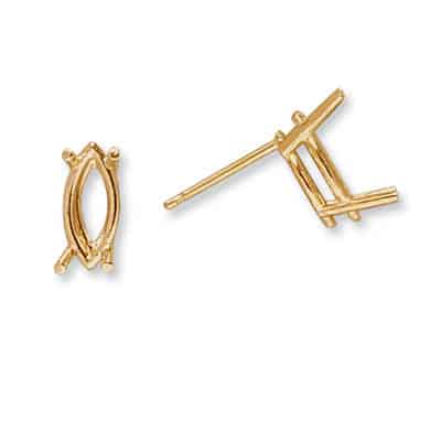 EF-84: MARQUISE SHAPED 4-PRONG WIRE CAST EARRING