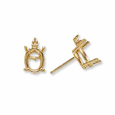 EF-90: OVAL CAST EARRING W/ 1 DIAMOND ACCENT