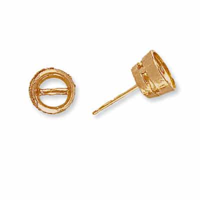 EF-BZ: FRICTION ROUND BEZEL W/ AIRLINE CAST EARRING