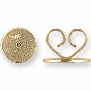 EF-HRT: 4MM-7.50MM HEART SHAPED FRICTION EARRING NUTS