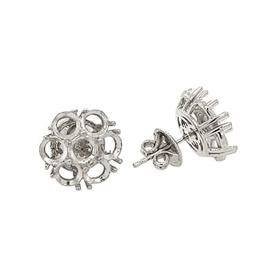 EFCS-11: 7 ROUND STONE CLUSTER CAST EARRING