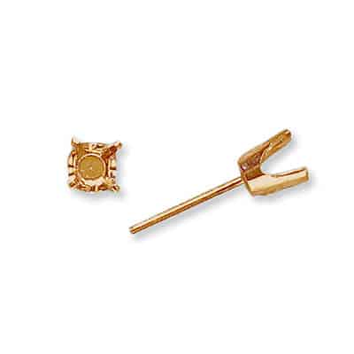 ET-19: 4 PRONG ROUND W/ LIGHT SCREW POST DIE-STRUCK EARRING