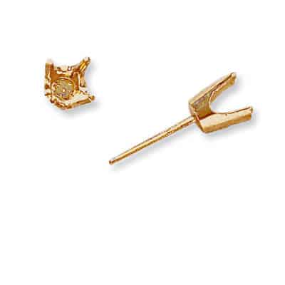ET-23: 4 PRONG ROUND THREADED PUSH-ON SCREW-OFF DIE-STRUCK EARRING