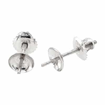 ET-45WN: THREADED PEARL CUP EARRING W/ SCREW POST & NUT