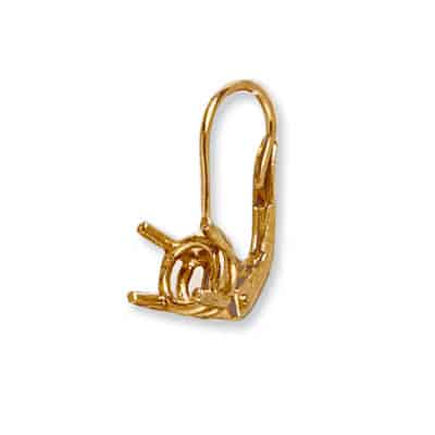 EW-22: CAST LEVER BACK W/ 4 PRONG ROUND WIRE BASKET SETTING