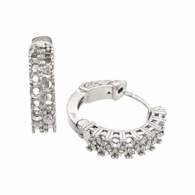 HE-22: 2 ROW HUGGIES EARRINGS FOR STONES