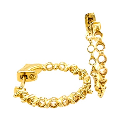 HE-411: HOOP EARRINGS FOR STONESINSIDE AND OUT SINGLE PRONG