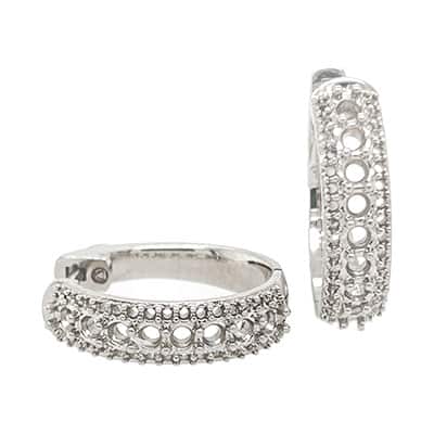 HE-424: 3 ROW HOOP EARRINGS FOR STONES