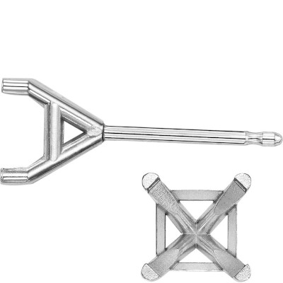 EF-163: FRICTION SQUARE 4 PRONG MARTINI CAST EARRING