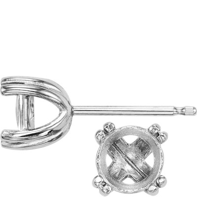 EF-37: 4 DOUBLE PRONG WIRE ROUND FRICTION CAST EARRING