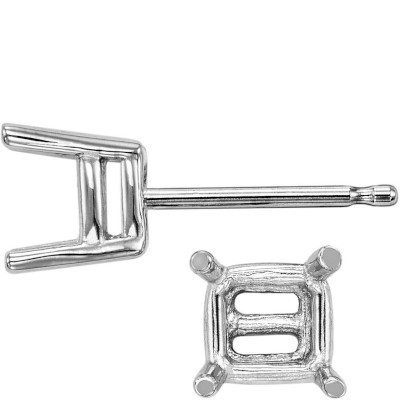 EF-63: FRICTION SQUARE 4 PRONG WIRE CAST EARRING