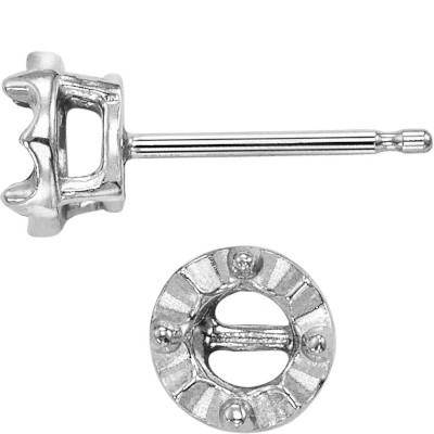 EF-IS10: 4 PRONG ROUND FRICTION ILLUSION CAST EARRING