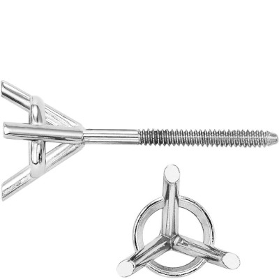 ET-31: 3 PRONG ROUND THREADED MARTINI CAST EARRINGS