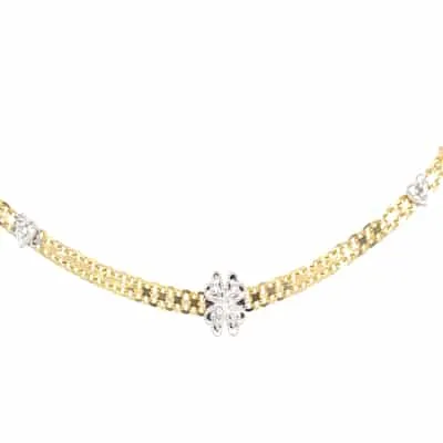 A-8013: 9" Bracelet clover with heart shape for diamonds, lobster lock