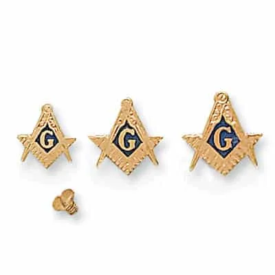 A-90: STAMPED MASONIC EMBLEM DIE-STRUCK W/ ENAMEL FOR ONYX