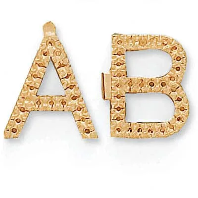 A-98: 17MM CAST BLOCK FISHTAIL INITIAL FOR DIAMONDS