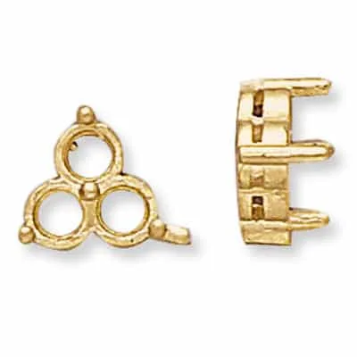 CE-33: CAST 3 STONE EARRING MOUNTING