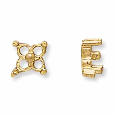 CE-44: CAST 4 STONE EARRING MOUNTING