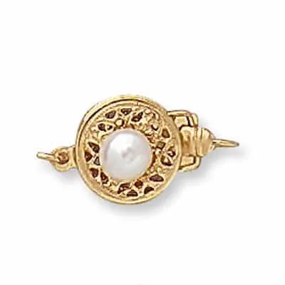 CP-43: ROUND PEARL CLASP W/ ONE PEARL