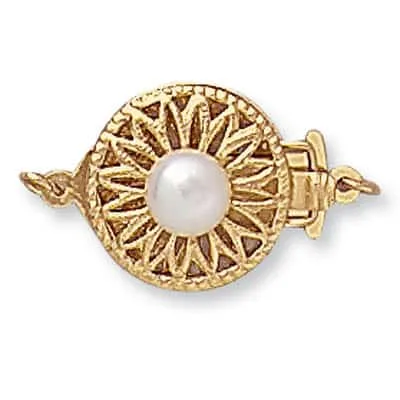 CP-44: ROUND PEARL CLASP W/ ONE PEARL