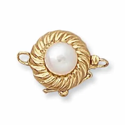 CP-46: ROUND FANCY CLASP WITH PEARL
