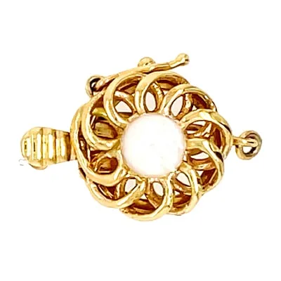 CP-53: ROUND FANCY CLASP WITH PEARL