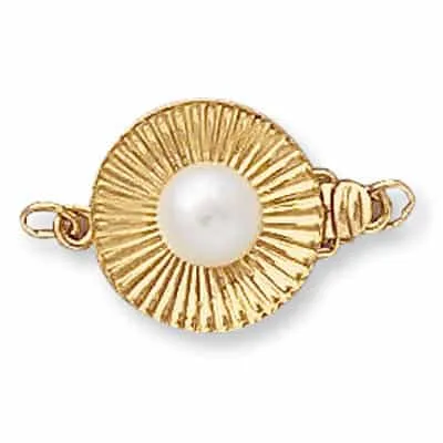CP-76: ROUND FLOWER PEARL CLASP W/ ONE PEARL