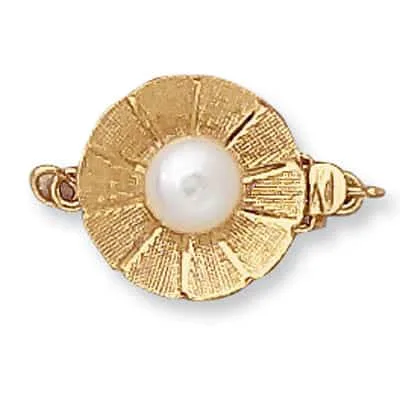 CP-77: ROUND FLOWER PEARL CLASP W/ ONE PEARL