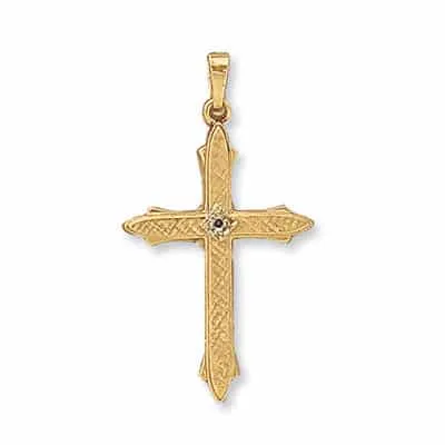 CR-45D/6: HOLLOW CROSS W/ 1 DIAMOND SETTING