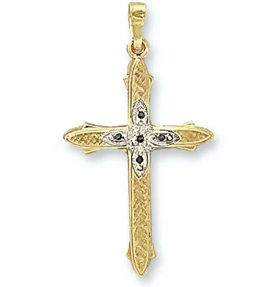 CR-45D/7: HOLLOW CROSS W/ 5 DIAMOND SETTING