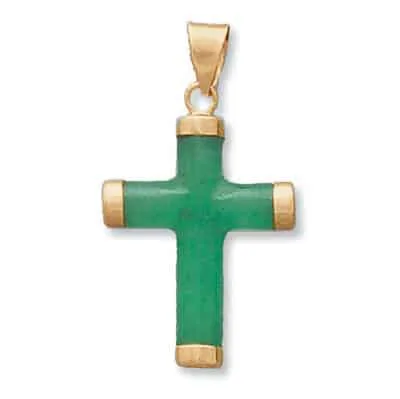 CR-900: ROUND JADE CROSS