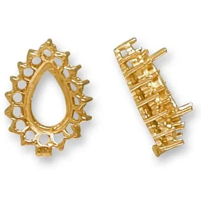 CS-50-8X6: PEAR SHAPED CENTER CLUSTER CAST SETTING
