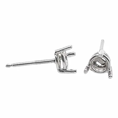 EF-1106: 3 PRONG ROUND LIGHT FRICTION WIRE BASKET CAST EARRINGS
