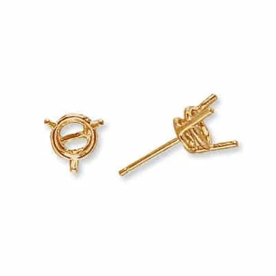 EF-33: 3 PRONG ROUND FRICTION WIRE BASKET CAST EARRINGS