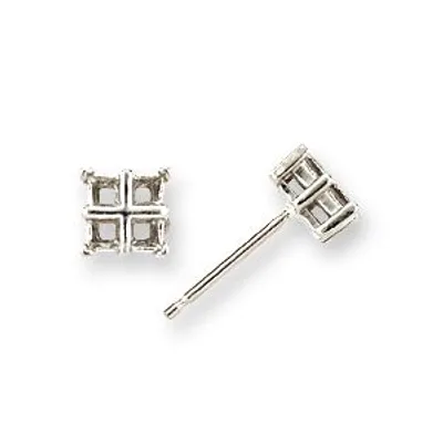 EF-444: CAST 4 STONE SQUARE FRICTION EARRING
