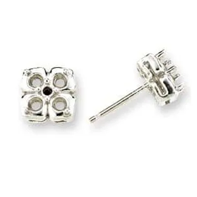 EF-445: CAST 4 STONE ROUND STONE FRICTION EARRING