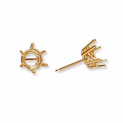 EF-45: 6 PRONG ROUND WIRE CAST EARRING