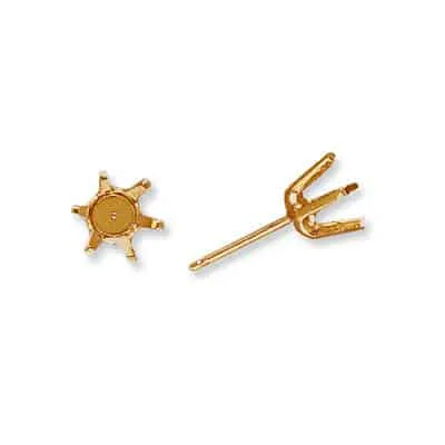EF-47: 6 PRONG ROUND BACK DIE-STRUCK EARRING