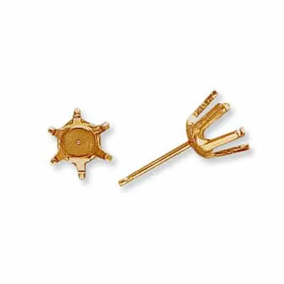EF-48: 6 PRONG ROUND PRE-CUT DIE-STRUCK EARRING