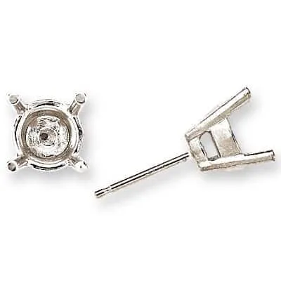EF-49: 4 PRONG ROUND WIRE SETTING FRICTION CAST EARRING